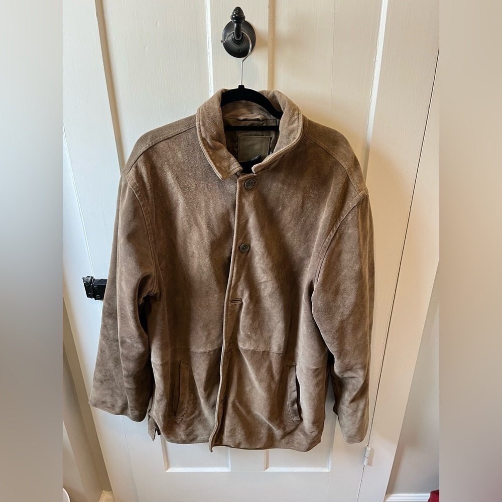 Vintage J. Crew Suede Leather Coat Brown Size XL